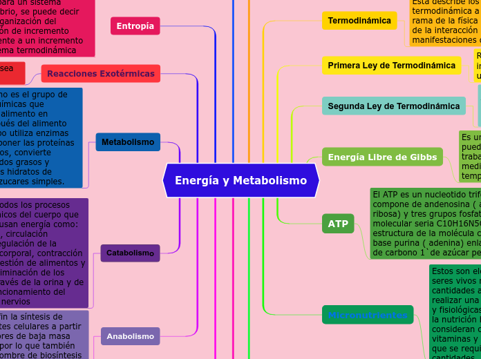 Energía Y Metabolismo Mind Map 6085